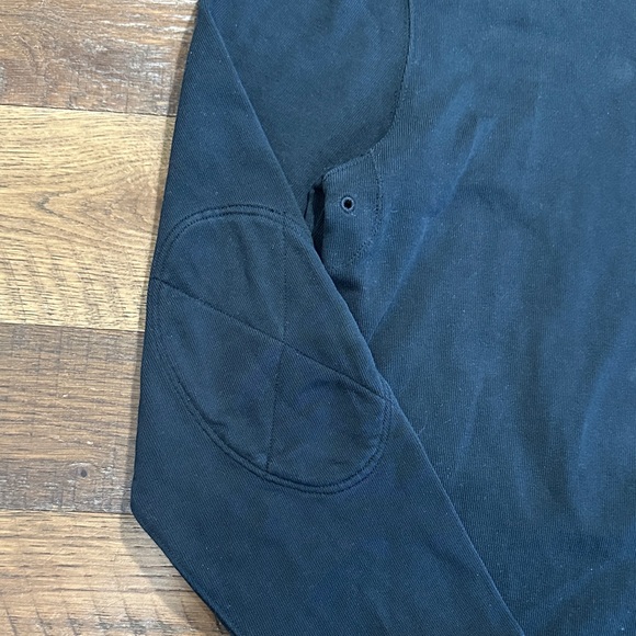 J. Crew Black Half Zip Rugby Pull Over 100% Cotton - Picture 4 of 9